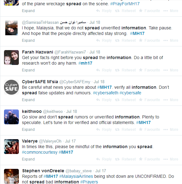 Twitter   Search    MH17 spread information