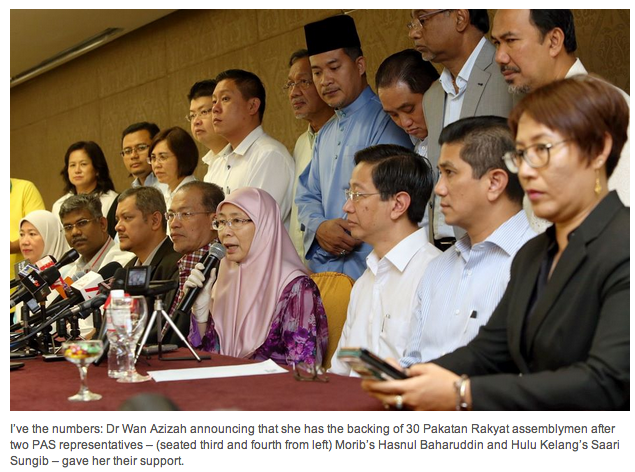 Wan Azizah and her supporters | Screen shot of the report from The Star