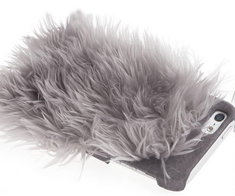 ION Monster Fur Cover for iPhone 5 in Schnauzer Grey. Image from amazon.com)