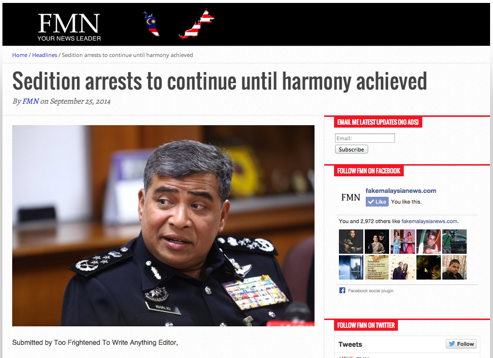 Sedition arrests to continue until harmony achieved   FMN