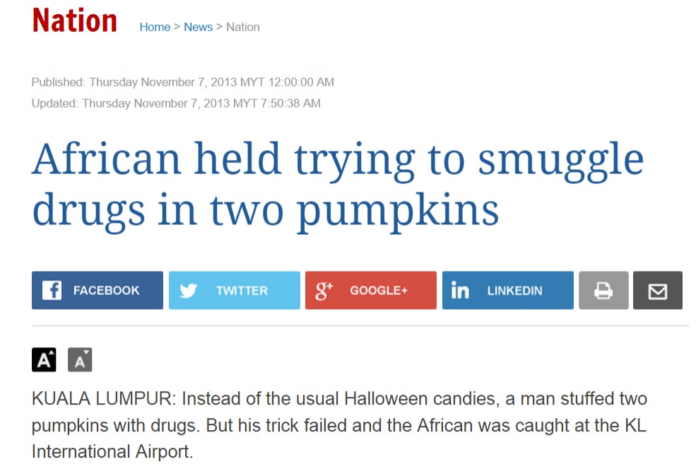 African held trying to smuggle drugs in two pumpkins   Nation   The Star Online