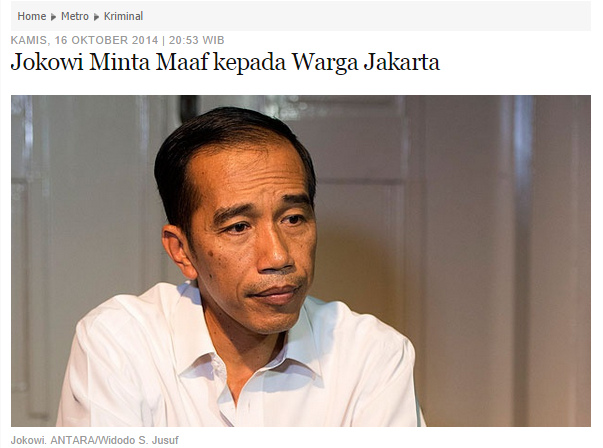 Jokowi Minta Maaf kepada Warga Jakarta    metro    Tempo.co