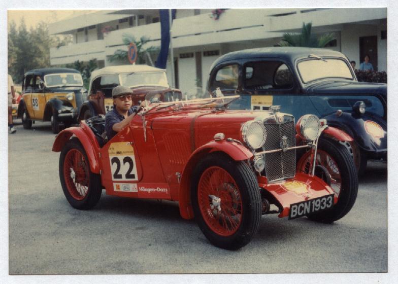 Sultan of Selangor when he was Raja Muda with his MG J2 1933. Image from mybenz.org