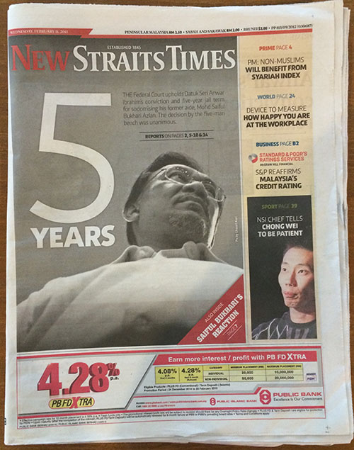 Newspaper malaysian Home