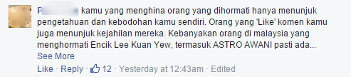 Astro awani's facebook post 1