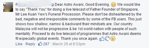 Astro awani's facebook post 6