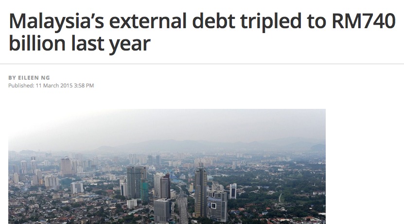 Malaysia’s external debt tripled to RM740 billion last year   The Malaysian Insider