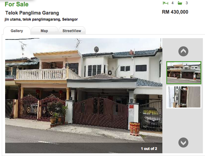 1,300 sqf double-storey terrace in a nearby area. Screencap from iProperty.com
