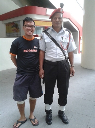 One of the security guards we interviewed. Click image to read the sempena Labour Day article.