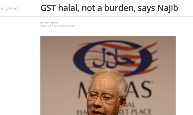 GST is halal. Screen shot from The Malaysian Insider.