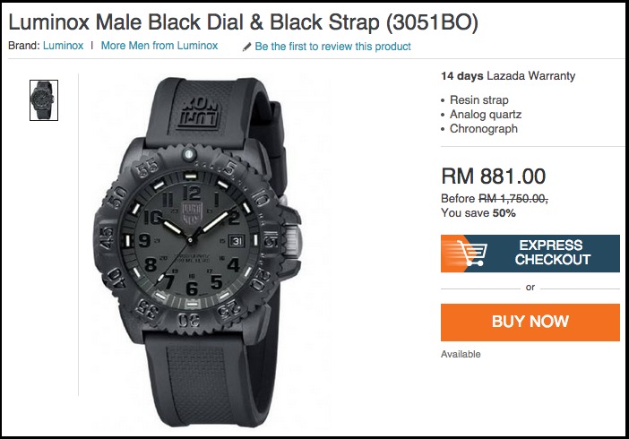 Luminox Male Black Dial   Black Strap  3051BO    Lazada Malaysia