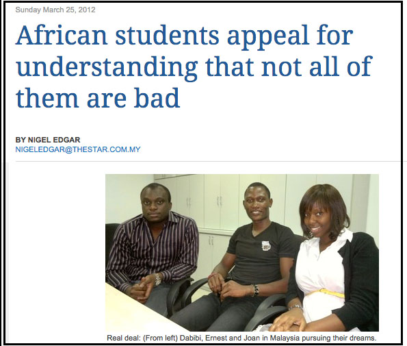 Not just expats - African students are feeling it, too. Click to read full article from The Star