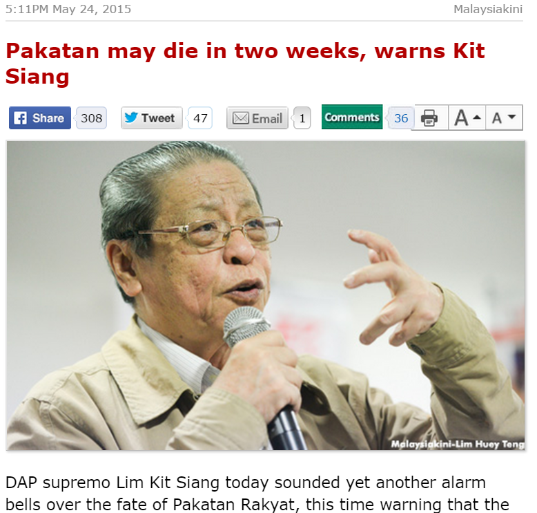 Pakatan may die in two weeks  warns Kit Siang   Malaysiakini