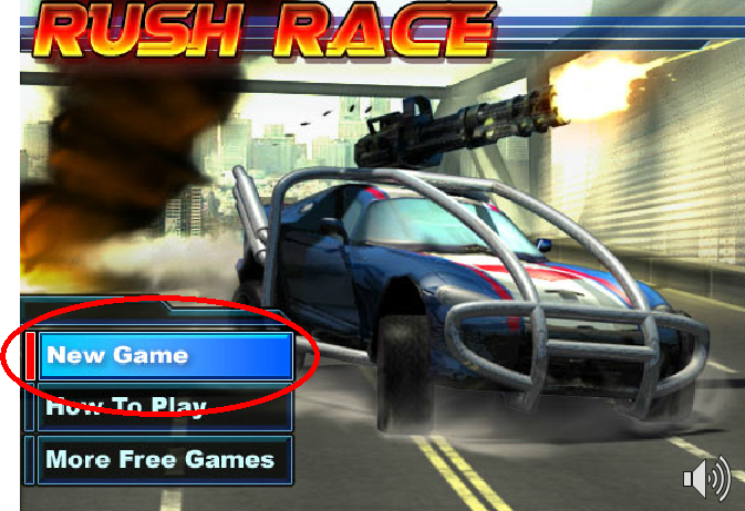 screenshot of a racing game. Screenshot from Rush Race game