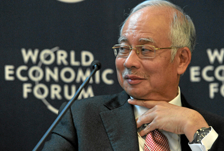 DAVOS/SWITZERLAND, 25JAN13 - Mohd Najib Bin Tun Abdul Razak, Prime Minister and Minister of Finance of Malaysia listens during the session 'Resilience in Diversity' at the Annual Meeting 2013 of the World Economic Forum in Davos, Switzerland, January 25, 2013.  Copyright by World Economic Forum swiss-image.ch/Photo Moritz Hager