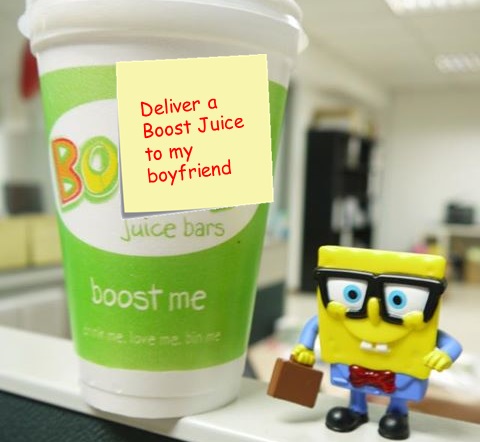 Boost juice spongebob. Image from Boost Juice's Facebook