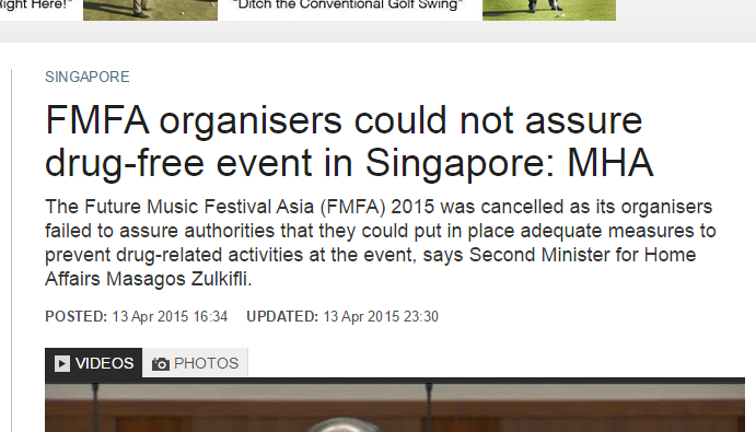 FMFA organisers could not assure drug free event in Singapore  MHA   Channel NewsAsia