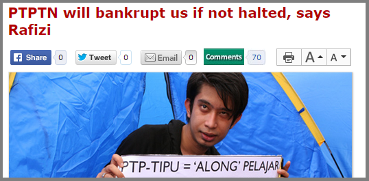 PTPTN will bankrupt us Screenshot from Malaysiakini