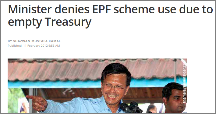 government use EPF Screenshot of The Malaysian Insider