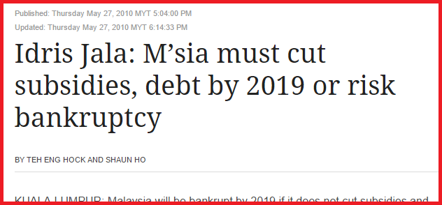 idris jala malaysia subsidy debt bankrupt 2019 Screenshot from The Star