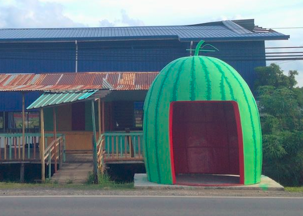 watermelon bus stop sabah. Image from I Love Sabah