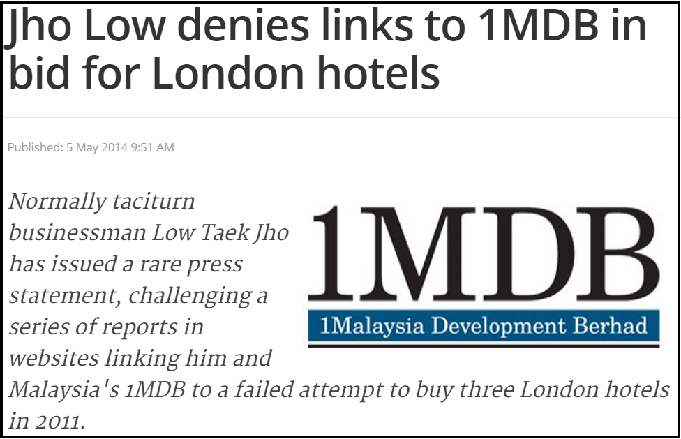 Jho Low denies links to 1MDB in bid for London hotels The Malaysian Insider