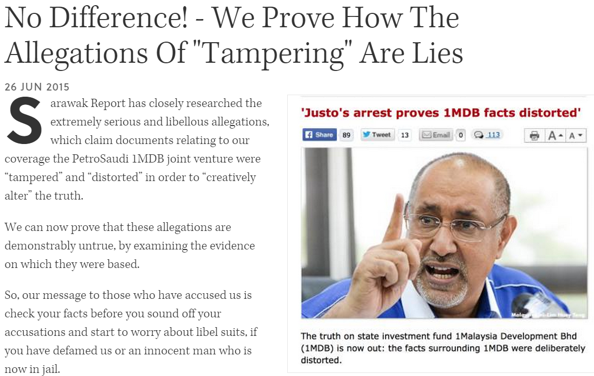 No Difference We Prove How The Allegations Of Tampering Are Lies Sarawak Report