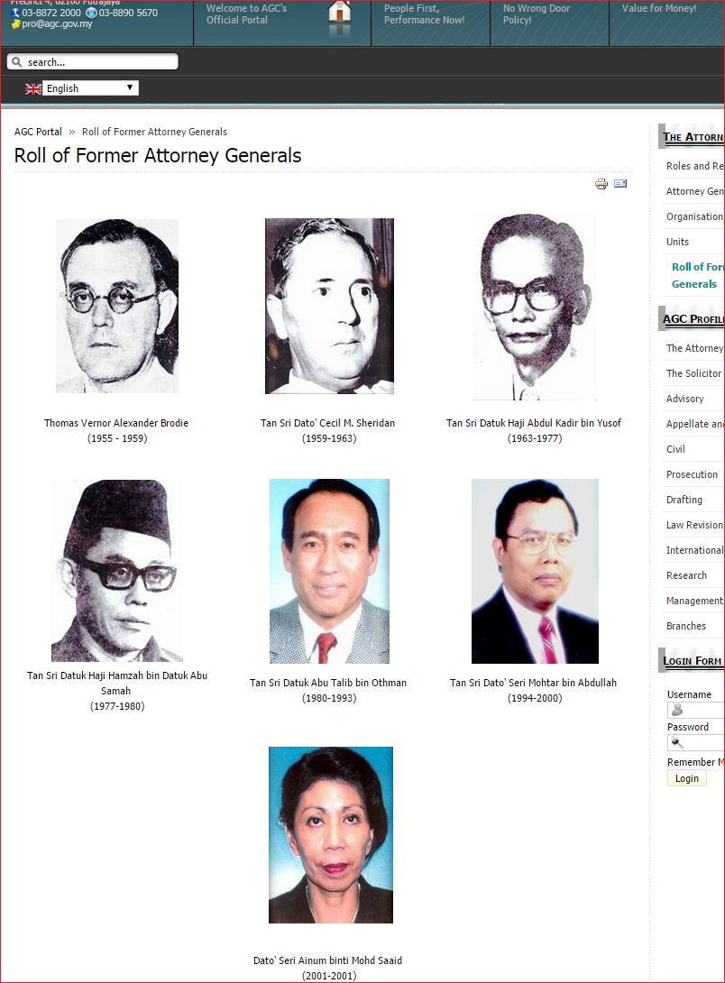 Roll of Former Attorney Generals from AGC page