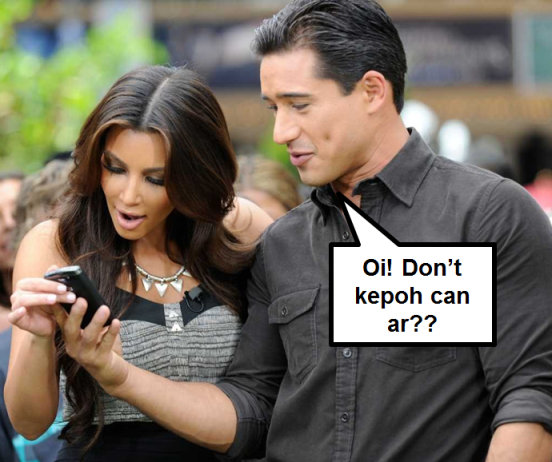 kim kardashian spy looking at phone kepo