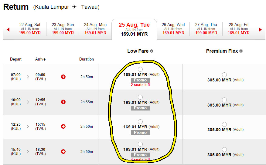airasia cheapest flight tawau to kl