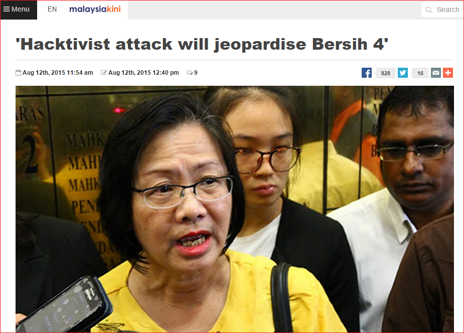 hacker anonymous malaysia bersih. Screenshot from Malaysiakini