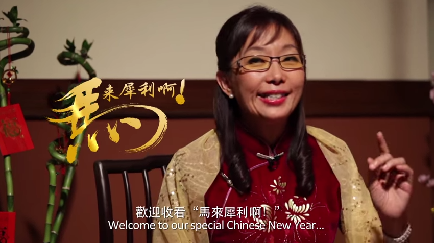 Teresa Kok onederful malaysia chinese new year video 2014. Screenshot from YouTube