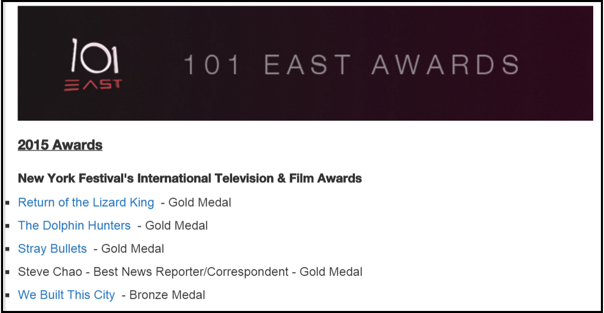 101 East Awards Al Jazeera English