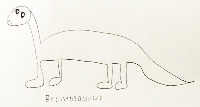 Kilometrico brontosaurus ugly art drawing