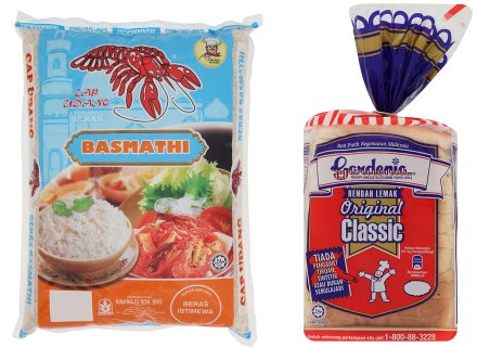 basmati rice gardenia bread. Image from Tesco's online shopping site