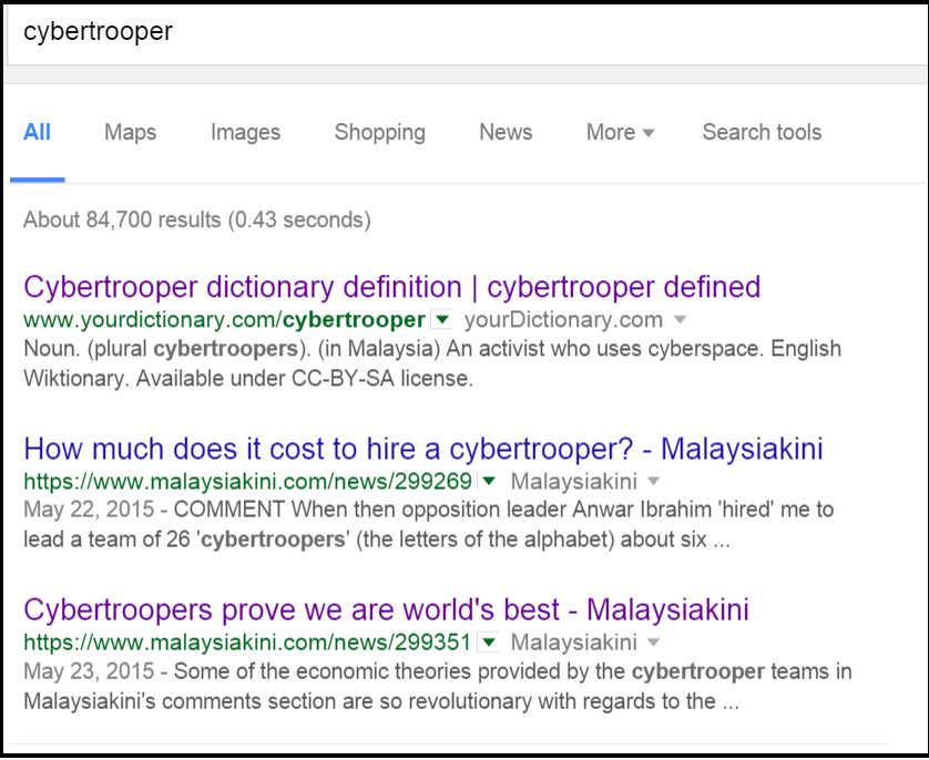 cybertrooper Google Search