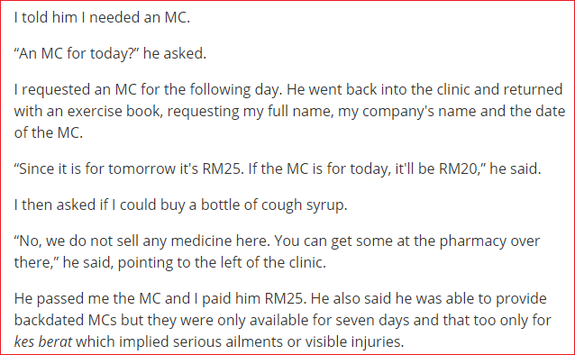 Screenshot of The Malay Mail Online article fake MC