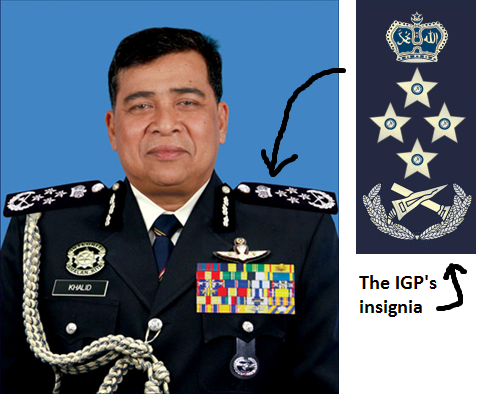 igp khalid insignia uniform police malaysia. Image from rmp.gov.my.
