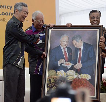najib lee hsien loong portrait. Image from Straits Times
