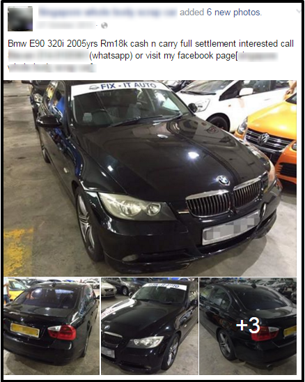 scrap car singapore sale facebook