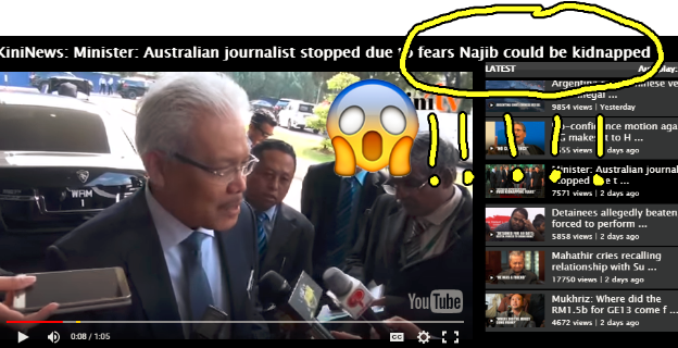 australian reporter najib kidnap Screenshot from KiniTV