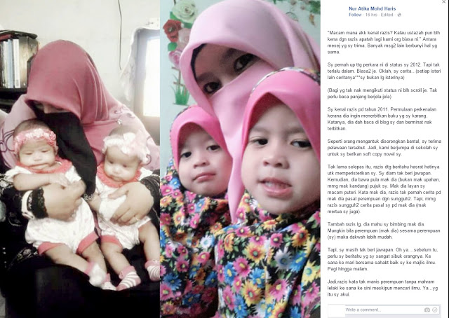 A picture of one of Ustaz Razis' ex-wives and their children. Image from: siakapkeli.my