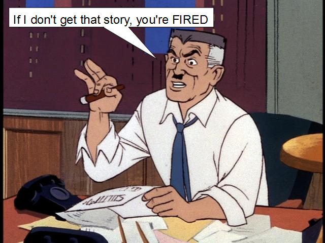 j jonah jameson editor fire reporter Image from podtoid.wikia.com.