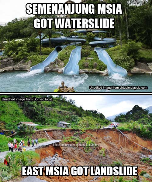 waterslide landslide sarawak