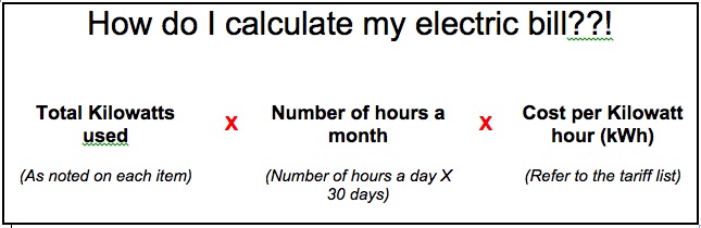 How is an electricity bill calculated?