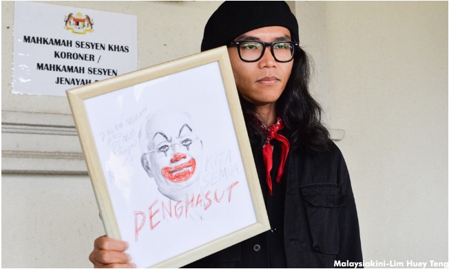 -Clown faced Najib artist unafraid of jail says freedom is not free Malaysiakini