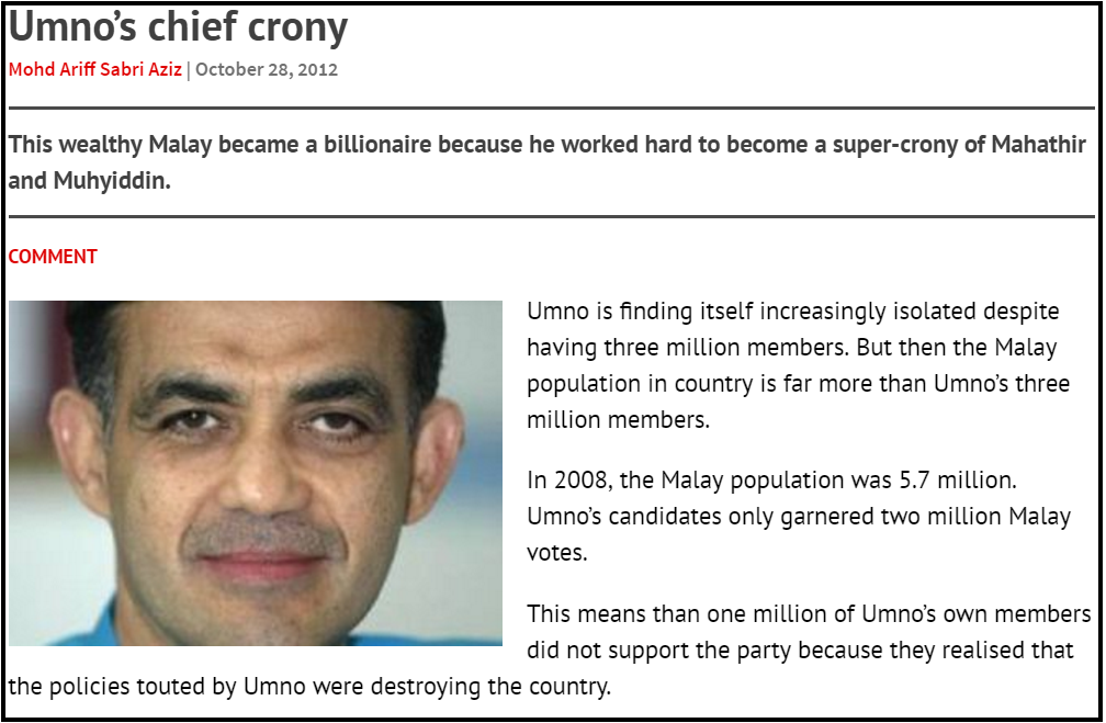 Umno’s chief crony Free Malaysia Today