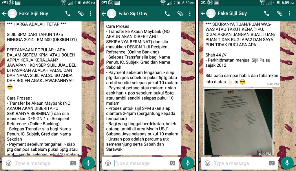 fake spm sijil