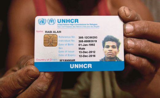 rohingya UNHCR card malaysia Image from New Straits Times