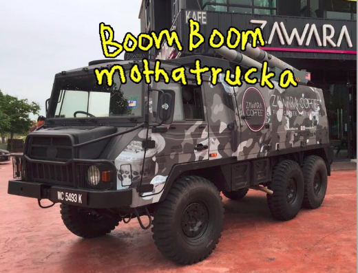 Zawara coffee army truck boom
